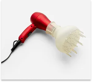 A functional prototype of a dryer diffuser, printed from high-temperature resin (High Temp) using SLA technology to test its thermal resistance.