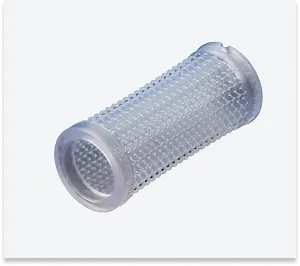 A functional prototype with a complex texture, printed from flexible SLA resin, simulating the properties of rubber or silicone.