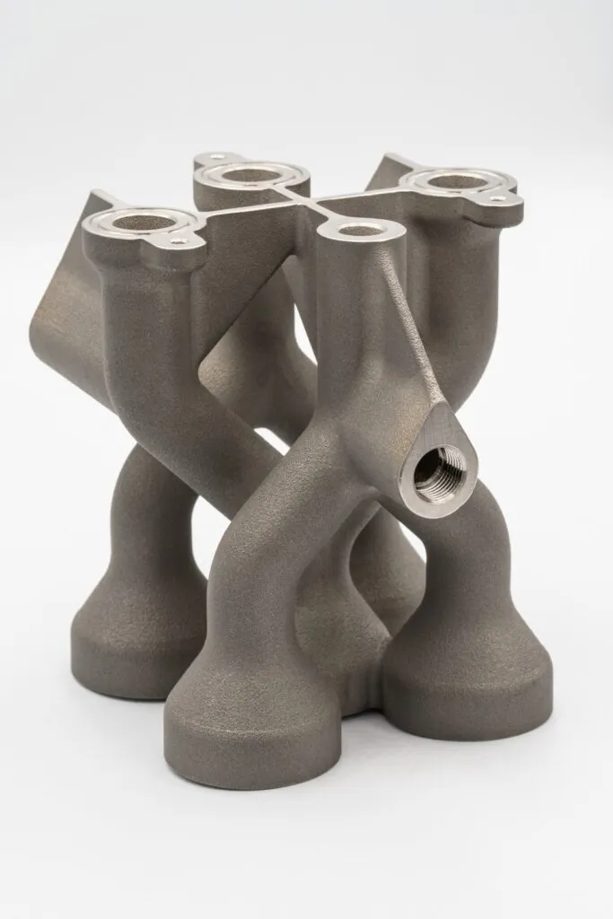 Hydraulic manifold (collector) – LPBF metal 3D printing (316L steel) at Spes3D.