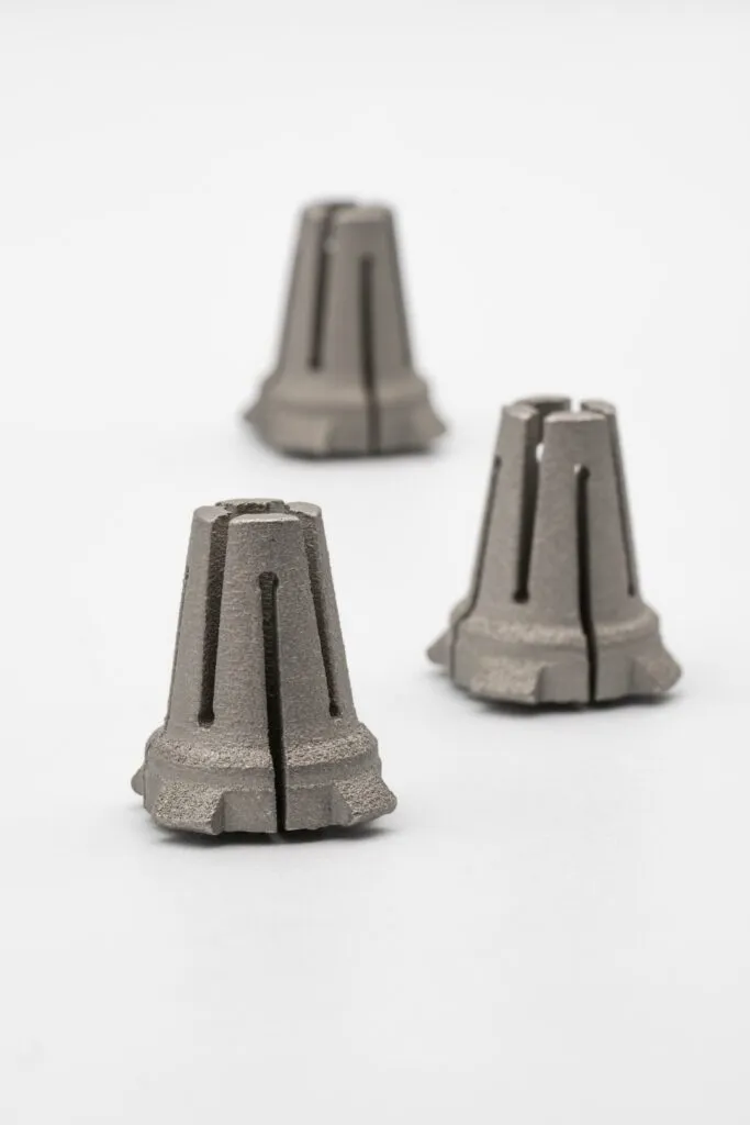 Industrial metal components (collets) – LPBF 3D printing in 316L stainless steel at Spes3D.
